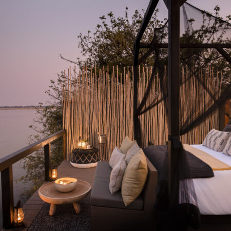 Room under the stars by the river in Africa